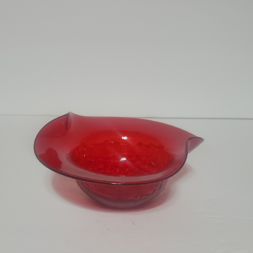 Vtg Viking Glass Ruby Red Bowl